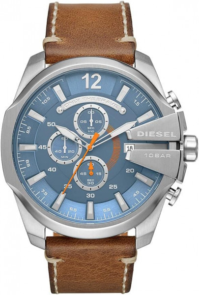 Diesel Herren Mega Chief Chronograph mit Lederarmband
